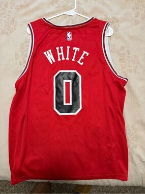 Chicago Bulls “Coby White” #0 Red Basketball Jersey- Mens Large